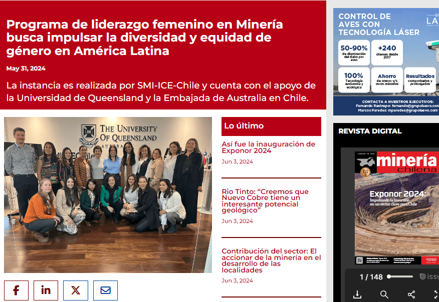 En Mineria chilena_Programa de liderazgo para mujeres en la industria minera